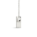 White gold Pavé Round Diamond Prong Initial Pendant 2