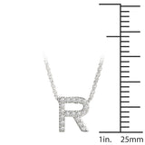 White gold Pavé Round Diamond Prong Pendant 1