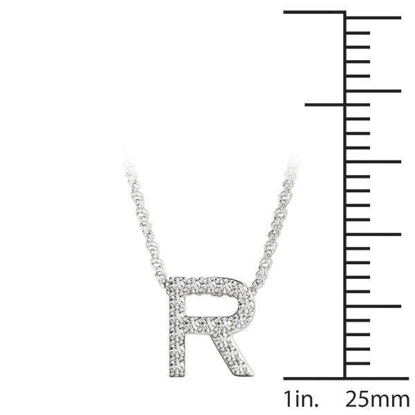 Silver Pavé Round Diamond Prong Pendant