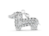 White gold Pavé Round Diamond Prong-Set Dachshund Pendant_7