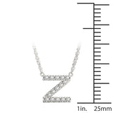 White gold Pavé Round Diamond Prong Set Initial Pendant 1