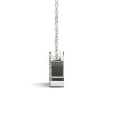 White gold Pavé Round Diamond Prong Set Initial Pendant 2