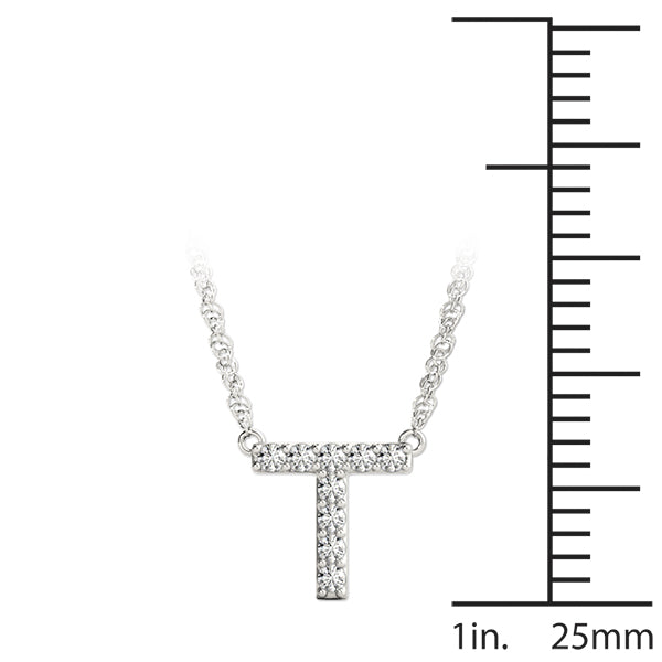 Silver Pavé Round Diamond Prong Set Pendant