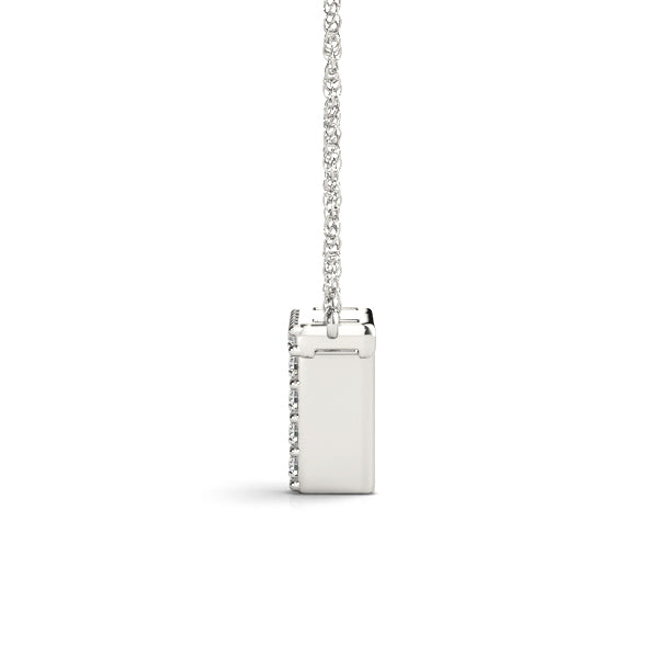 Silver Pavé Round Diamond Prong Set Pendant