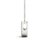 White gold Pavé Round Diamond Prong Set U Pendant 2