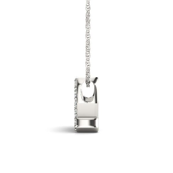 Silver Pavé Round Diamond Prong Setting Pendant