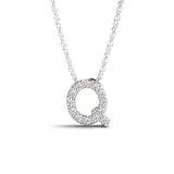 White gold Pavé Round Diamond Prong Setting Pendant