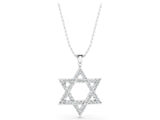 White gold Pavé Round Diamond Star Pendant with Four-Prong Setting_3