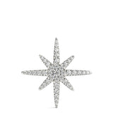 White gold Pavé Round Diamond Starburst Pendant with Four-Prong Setting 1