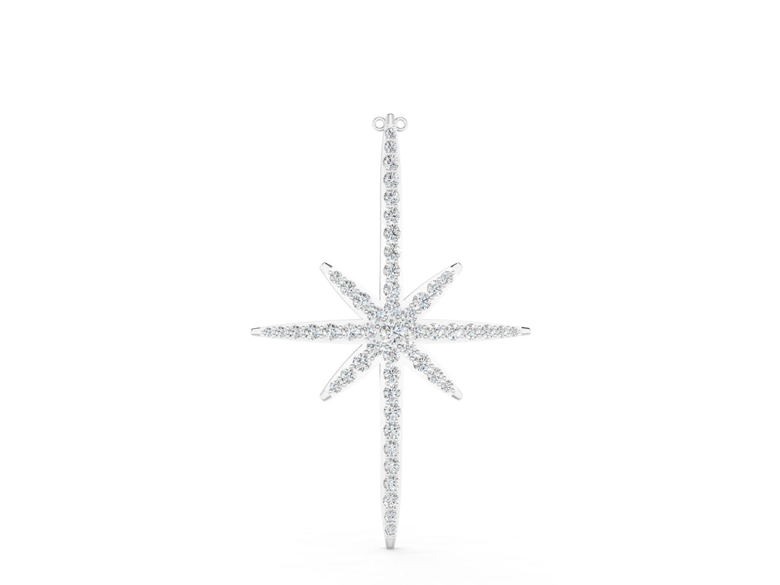 White gold Pavé Round Diamond Starburst Pendant with Prong Setting_27