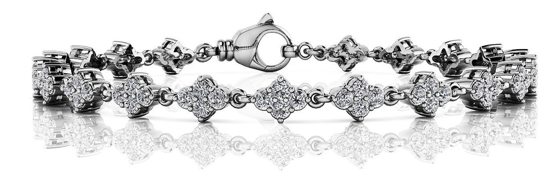White gold Pavé Round Diamond Tennis Bracelet with Four-Prong Setting