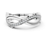 White gold Pavé Round Diamond Twist Band with Bezel Setting_2