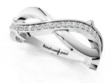 White gold Pavé Round Diamond Twist Band with Bezel Setting_3