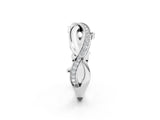 White gold Pavé Round Diamond Twist Band with Bezel Setting_4