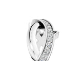 White gold Pavé Round Diamond Twist Band with Bezel Setting_7