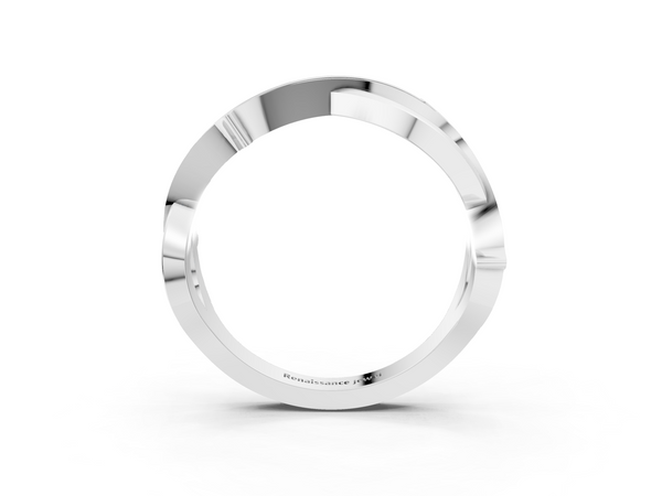 Platinum Pavé Round Diamond Twist Band with Channel Setting
