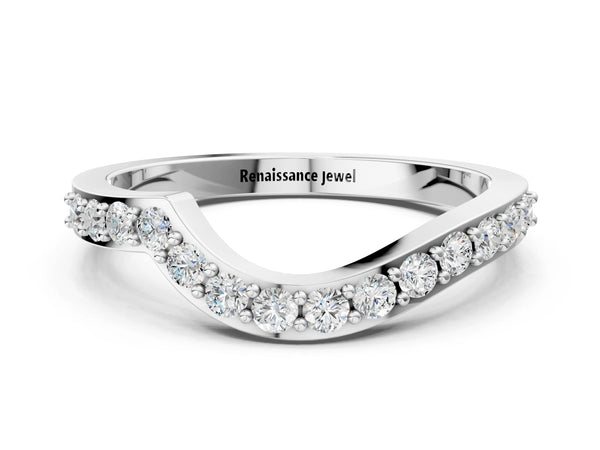 White gold Pavé Round Diamond Twist Band with Channel Setting