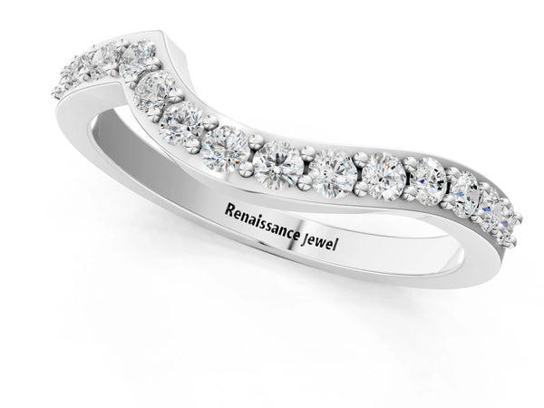 White gold Pavé Round Diamond Twist Band with Channel Setting