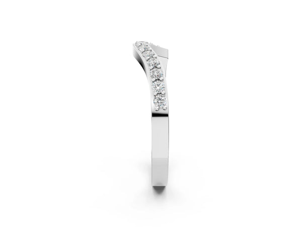 White gold Pavé Round Diamond Twist Band with Channel Setting
