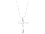 White gold Pavé Round Diamond Twist Cross Pendant_28