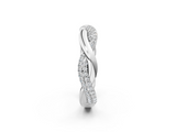 White gold Pavé Round Diamond Twist Eternity Band with Prong Setting_47