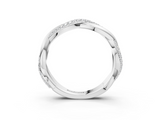 White gold Pavé Round Diamond Twist Eternity Band with Prong Setting_49