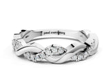 White gold Pavé Round Diamond Twist Eternity Band with Shared Prong Setting_64
