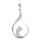 White gold Pavé Round Diamond Twist Pendant 1