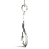 White gold Pavé Round Diamond Twist Pendant 2