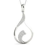 White gold Pavé Round Diamond Twist Pendant