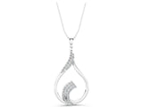 White gold Pavé Round Diamond Twist Pendant_4