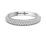 10K White Gold 0.29 Carat E VS Pavé Round Diamond White Gold Eternity Band