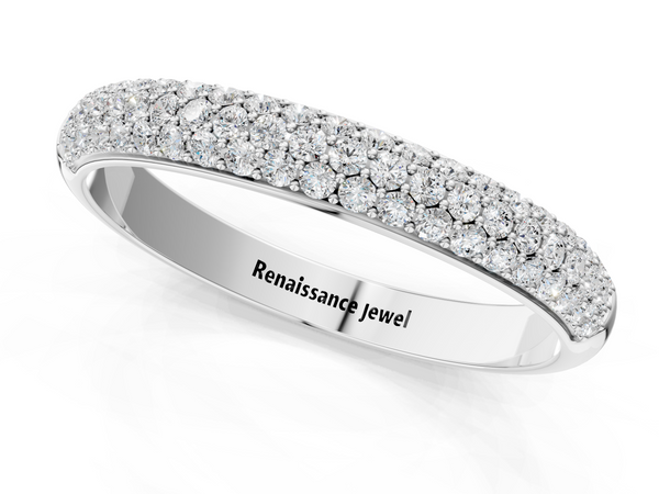 White gold Pavé Round Diamond White Gold Eternity Band