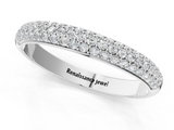 10K White Gold 0.29 Carat E VS Pavé Round Diamond White Gold Eternity Band
