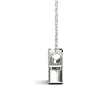 White gold Pavé Round Diamond X Pendant with Four-Prong Setting 2