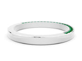 White gold Pavé Round Emerald Channel Set Band_18