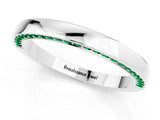 White gold Pavé Round Emerald Channel Set Band_19