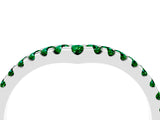 White gold Pavé Round Emerald Chevron Band with Shared Prong Setting_14