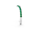 White gold Pavé Round Emerald Chevron Band with Shared Prong Setting_8