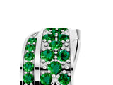 White gold Pavé Round Emerald Crossover Band with Bead Prong Setting_11