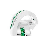 White gold Pavé Round Emerald Crossover Band with Channel Setting_11