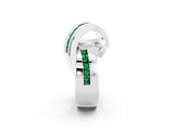 White gold Pavé Round Emerald Crossover Band with Channel Setting_8