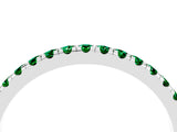 White gold Pavé Round Emerald Half Eternity Band with Shared Prong Setting_10