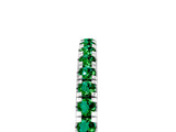 White gold Pavé Round Emerald Half Eternity Band with Shared Prong Setting_11
