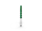 White gold Pavé Round Emerald Half Eternity Band with Shared Prong Setting_8