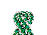 White gold Pavé Round Emerald Infinity Twist Band with Shared Prong Setting_15