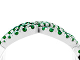 White gold Pavé Round Emerald Infinity Twist Band with Shared Prong Setting_16
