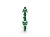 White gold Pavé Round Emerald Link Band with Bezel Setting_20