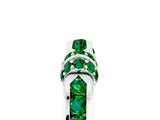 White gold Pavé Round Emerald Link Band with Bezel Setting_23