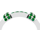 White gold Pavé Round Emerald Link Band with Bezel Setting_34